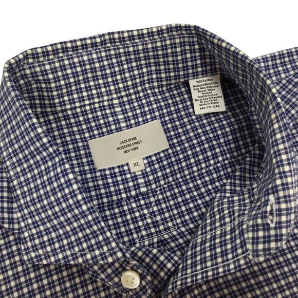 Jack Spade Bleecker Street Men's XL Blue Check Long Sleeve Shirt Button Up - Picture 7 of 7